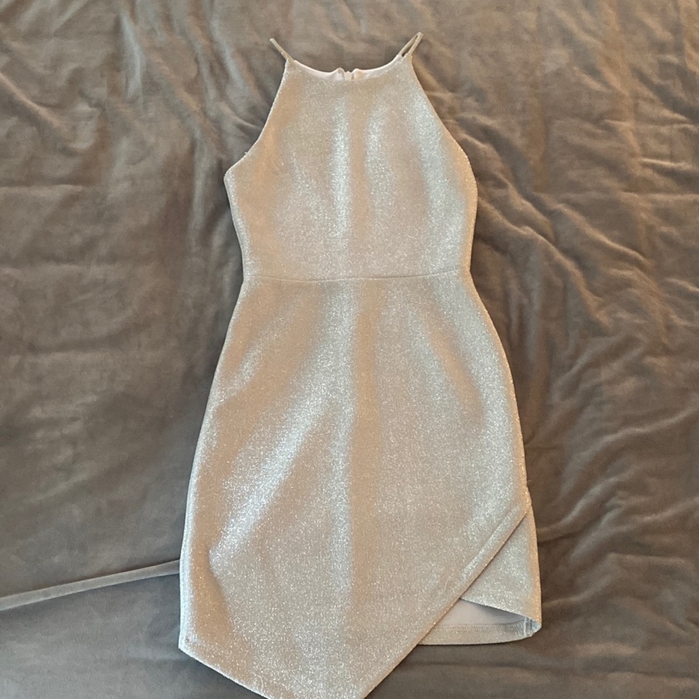 Topshop Silver Halter Dress
